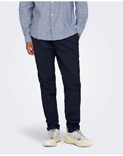 Мужские классические брюки в китайском стиле slim fit, темно-синий Only & sons
