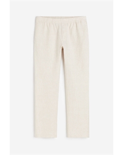Льняные брюки regular fit, бежевый H&m