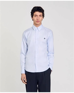 Мужская рубашка с нашивкой в виде креста, светло-голубой Sandro