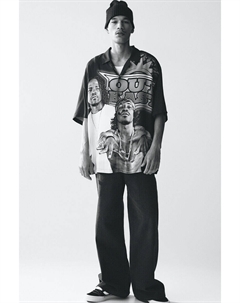 Курортная рубашка свободного кроя с узором, черный H&m