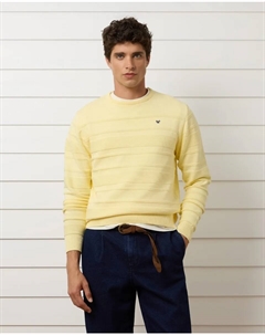 Мужской свитер с плетеным мини-логотипом, желтый Silbon