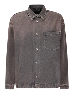 Джинсовая куртка-рубашка с накладными карманами, серый 7 for all mankind