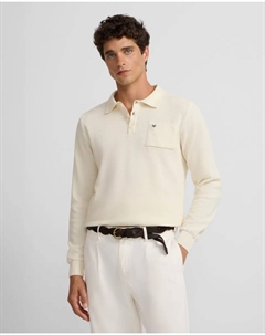 Мужской свитер-поло бежевая с мини-логотипом, бежевый Silbon