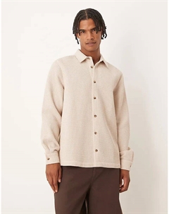 Свободная фактурная рубашка нейтрального цвета Asos design