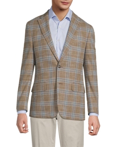 Клетчатый блейзер современного кроя, цвет Tan Blue Tommy hilfiger