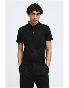 Рубашка-поло приталенного кроя, черный H&m