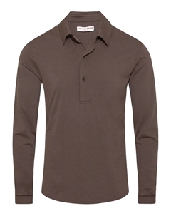 Рубашка-поло Sebastian с длинными рукавами из мериносовой шерсти, коричневый Orlebar brown