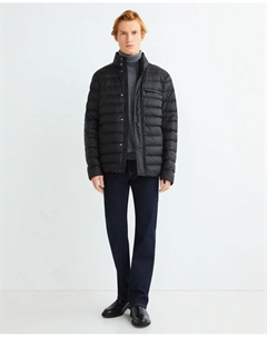 Короткая пуховая куртка с отстегивающимся капюшоном для мужчин, черный Geox