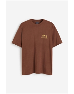 Свободная футболка с принтом, коричневый H&m