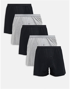 Комплект из 5 пар трусов-боксеров разных цветов Asos design