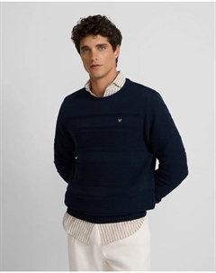 Мужской свитер с плетеным мини-логотипом, темно-синий Silbon