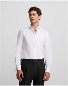 Мужская рубашка в елочку с двойными манжетами, белый Silbon