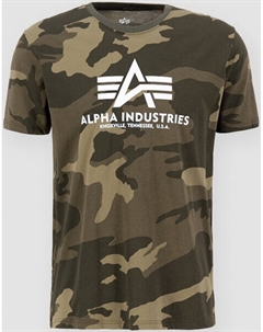 Футболка Basic Camo T-Shirt, оливковый Alpha industries