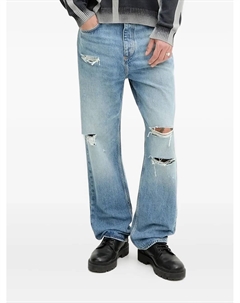 Джинсы прямого кроя с потертостями, синий Hugo