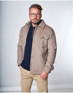 Мужская шерстяная рубашка классического кроя, коричневый Spagnolo