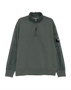 Толстовка со стеганым рукавом и застежкой-молнией на половину длины, серый C.p. company