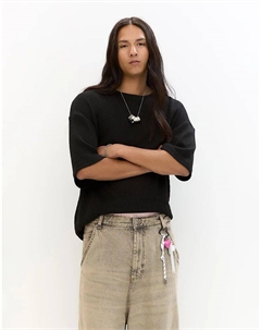 Футболка с короткими рукавами Boxy черного цвета Pull & bear