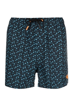 Плавки-шорты с кулиской и принтом, синий Save the duck