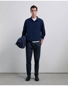 Мужская хлопковая футболка с длинным рукавом, темно-синий Scalpers