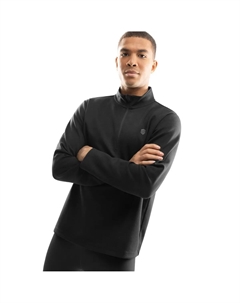 Мужская толстовка с полумолнией для спортзала, черный Siroko