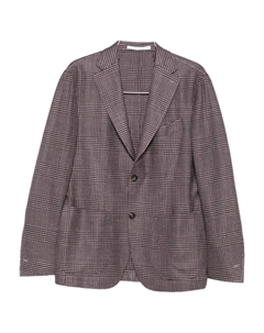 Клетчатый однобортный пиджак, фиолетовый Eleventy