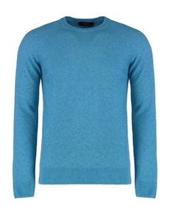 Ребристый свитер с круглым вырезом, синий Moorer