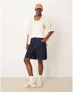 Джинсовые шорты стандартной длины цвета индиго Asos design