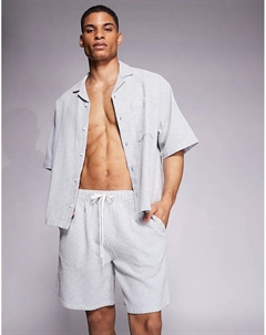 Шорты средней длины от из синей и белой вафельной ткани Asos design