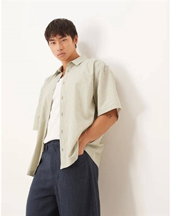 Свободная рубашка в полоску цвета хаки Asos design