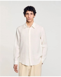 Мужская льняная рубашка, белый Sandro