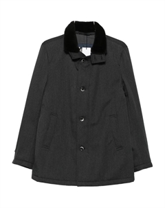 Пальто с бархатным воротником и пуговицами, серый Herno