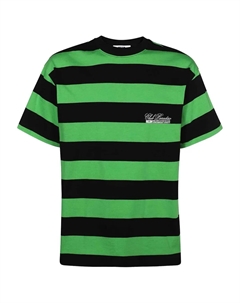Футболка из хлопка в полоску, зеленый Msgm