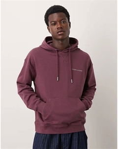 Толстовка с капюшоном и надписью «Средние слои» в цвете x868, темно-бордовый Lyle & scott