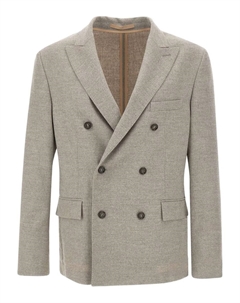 Двубортный пиджак с заостренными лацканами, серый Paolo pecora