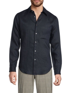 Однотонная льняная рубашка Irving, цвет Baltic Blue Theory