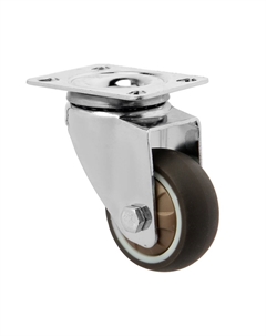 Колесо мебельное, d=50 мм, на площадке, поворотное, мягкий ход, покрытие tpr Cappio