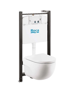 Комплект унитаза с инсталляцией Meridian Rimless 893104990 с сиденьем Микролифт Roca