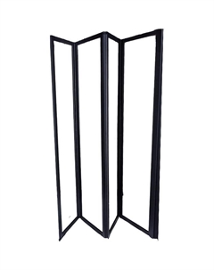 Шторка на ванну Bouna B 131х139 8325 профиль Черный стекло прозрачное Ceruttispa