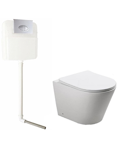 Комплект унитаза SL-5020 со смывным бачком SL-02 с клавишей смыва Хром Santiline