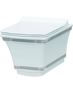 Биде Hermitage 953-CR подвесное Белое с узором Хром Boheme