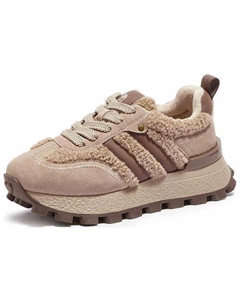 Теплые и нескользящие, теплые, повседневные туфли с низким верхом для женщин, Black Camel