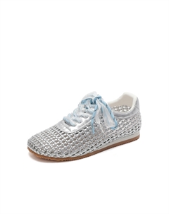 Низкие повседневные туфли женские серебристые, Silver Josiny