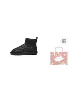 Женские зимние ботинки стеганые с манжетой, черный Daphne