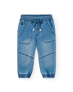 Широкие детские ковбойские сапоги с резинкой и шнурками, синий Boboli