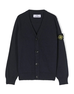 Кардиган с V-образным вырезом и логотипом Compass, синий Stone island junior