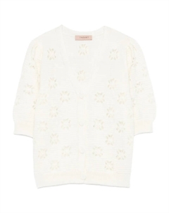 Кардиган на пуговицах с цветочным узором, белый Twinset