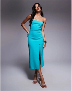 Платье мидакси Bodycon с разрезом на бедре цвета морской волны Vesper