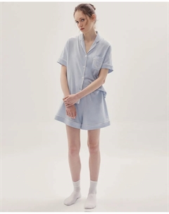 Короткая пижама с карманом, светло-голубой Сфера