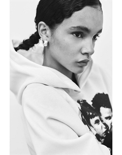 Толстовка оверсайз с мотивом, бежевый H&m