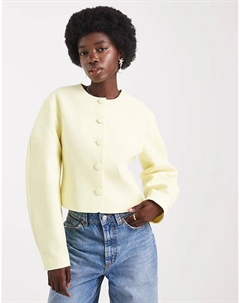 Пиджак без воротника с рукавами-коконами лимонного цвета — часть комплекта Asos design